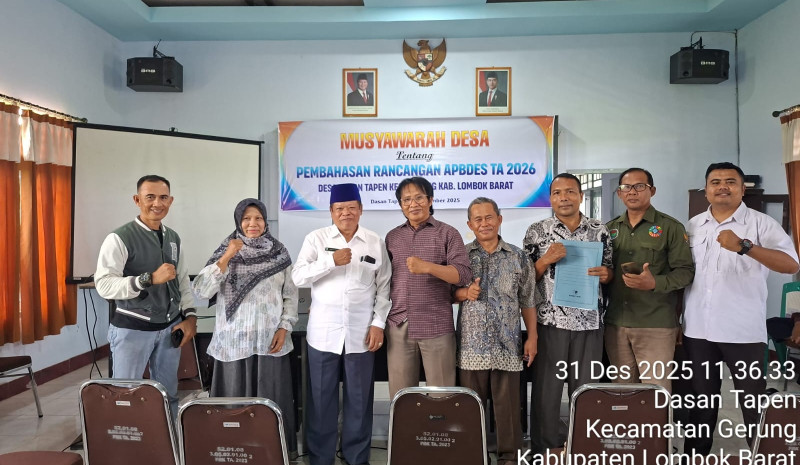 Pemerintah Desa Dasan Tapen Tetapkan APBDes Tahun Anggaran 2026