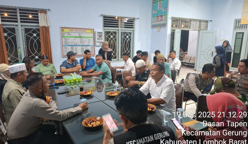 Sinergi Tiga Pilar Gerung Sambangi Desa Dasan Tapen, Pastikan Kondusivitas Menjelang Nataru