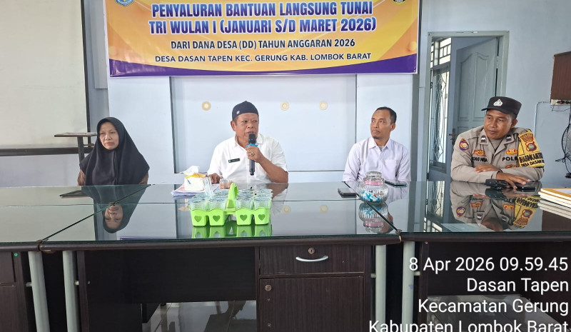 Pemerintah Desa Dasan Tapen Salurkan BLT Dana Desa Tri Wulan I kepada 20 KPM