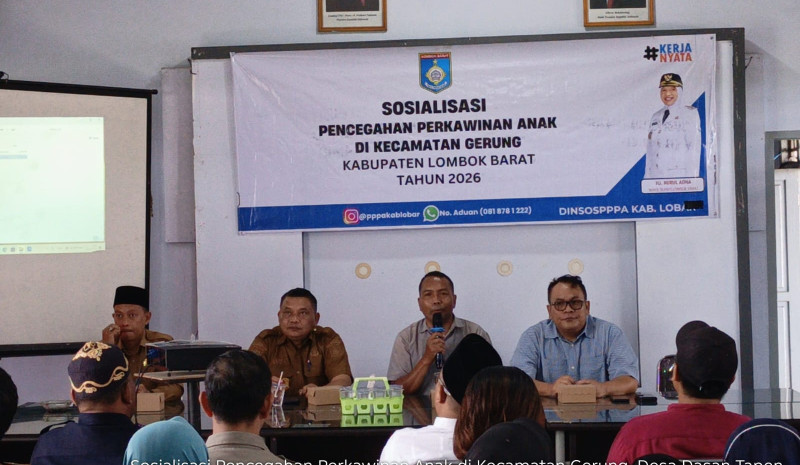 Dinas Sosial Lombok Barat Bersama Anggota DPRD Sosialisasikan Pencegahan Perkawinan Anak di Kecamatan Gerung